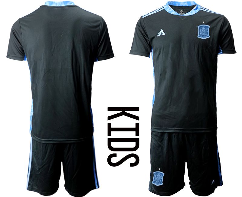 Youth 2021 World Cup National Spain black goalkeeper Soccer Jerseys->spain jersey->Soccer Country Jersey